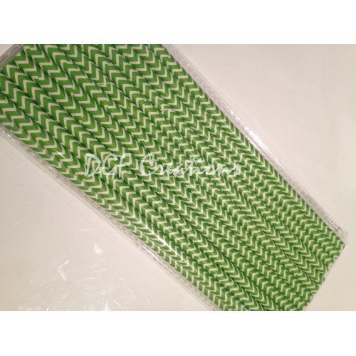 Chevron Green Pattern  Paper Straw click on image to view different color option
